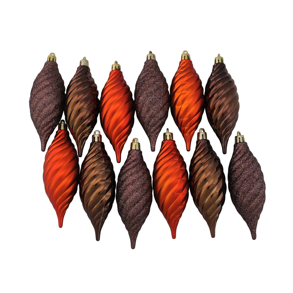  Northlight 125ct Chocolate Brown and Burnt Orange Shatterproof 4-Finish Christmas Ornaments 5.5