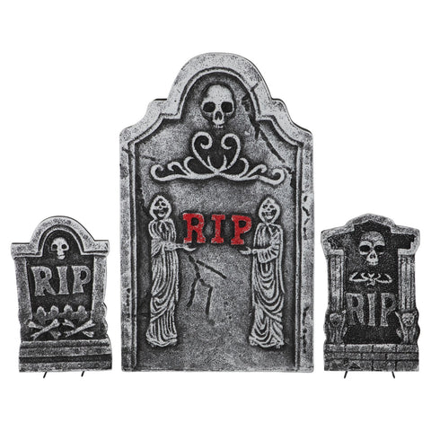 Tombstone RIP Set Outdoor Halloween Decoration - 24pc