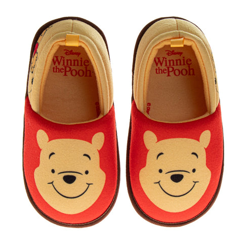 Disney Winnie the Pooh Boys/Girls Slippers  - Pooh Plush Warm Soft Aline Comfy Lightweight House Shoes (5-10 Toddler)