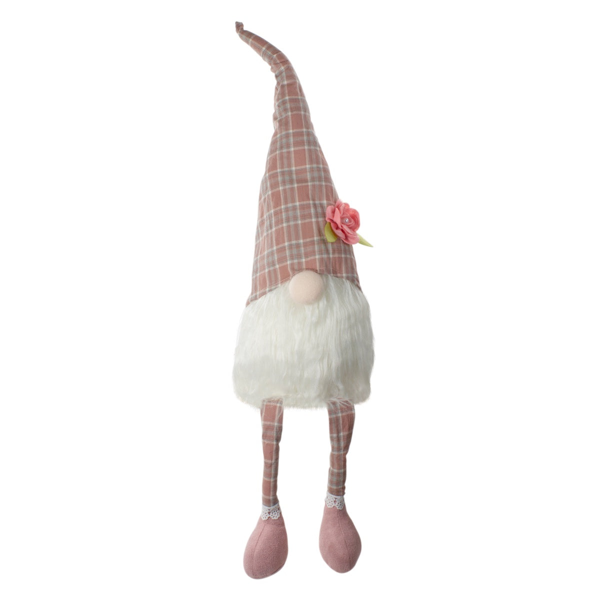  Northlight Plaid Spring Gnome Figure With Dangling Legs - 29