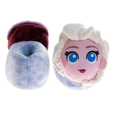 Disney Frozen 3D Slippers Anna & Elsa Warm Fluffy House Slippers for Girls (Toddlers)
