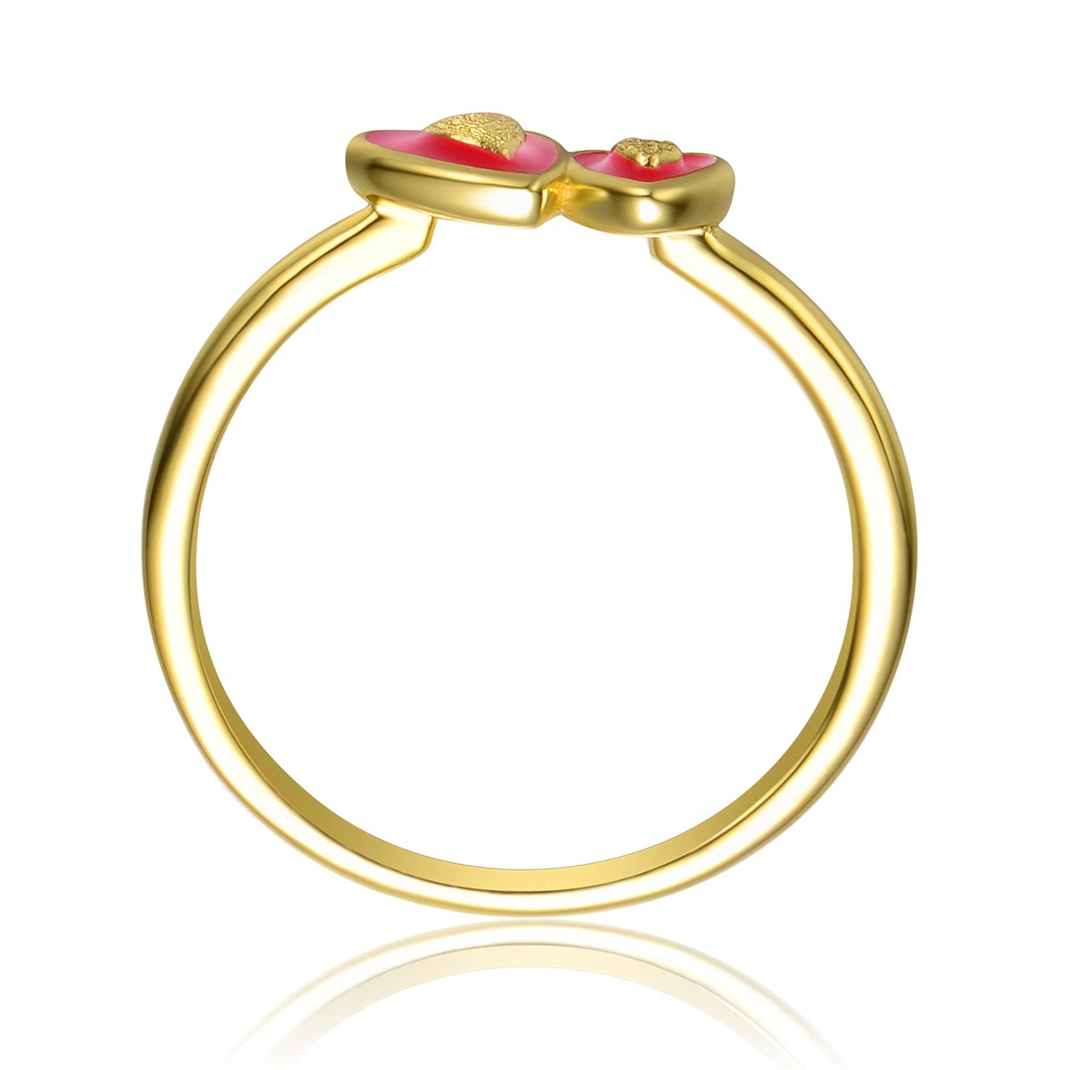  GigiGirl Kid’s 14K Gold Plated Double Heart Stack Ring - 4 - Bonton