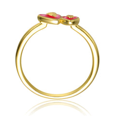 Kid’s 14K Gold Plated Double Heart Stack Ring