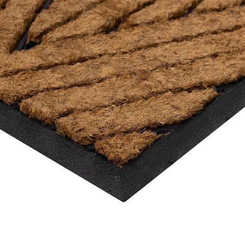 Black and Brown Diamond Pattern Doormat With Rubber Back 29 X 17