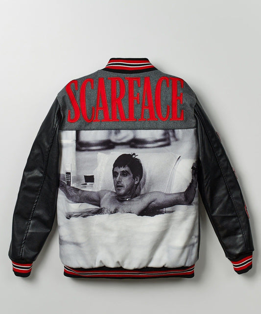 Scarface the World Varsity Jacket - Black and Grey