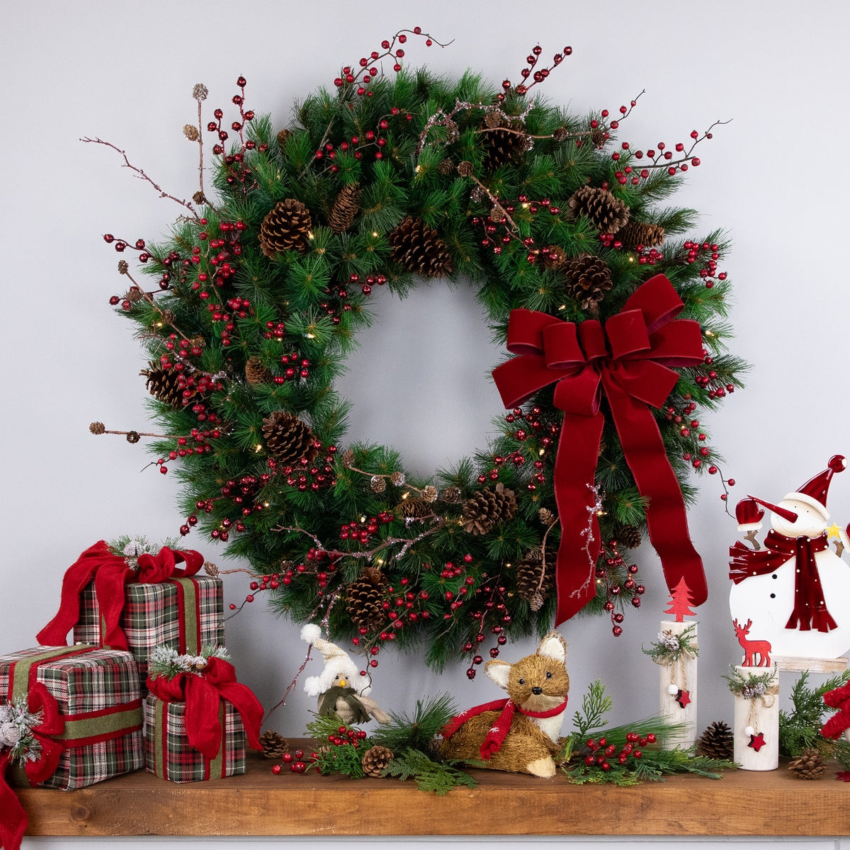  Northlight Pre-Lit Royal Oregon Pine Artificial Christmas Wreath - 48