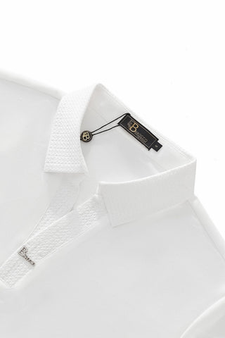 Stride Contrast Collar Polo WHITE