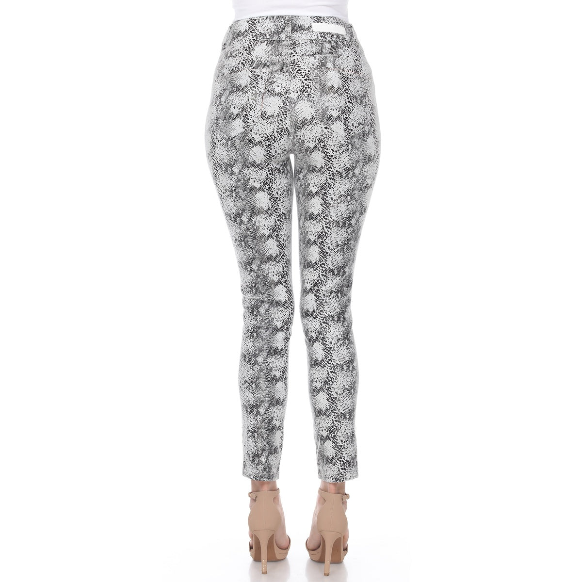  White Mark Faux Suede Snake Print Pants - 2 - Bonton