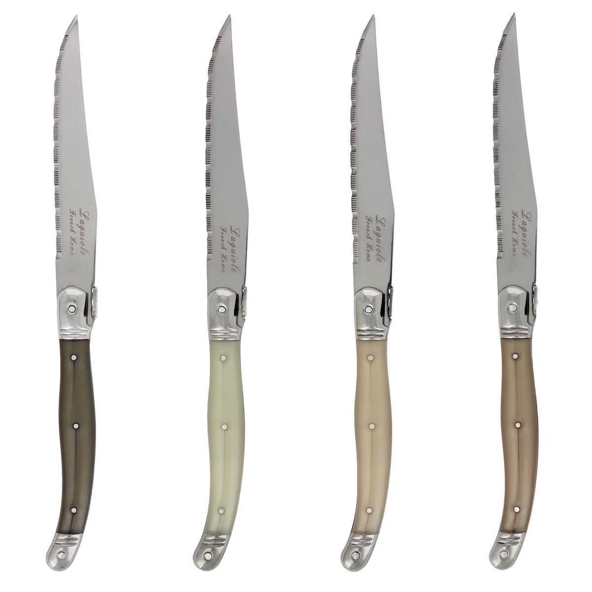  French Home Set of 4 Laguiole Neutral Tones Steak Knives - Default Title - Bonton