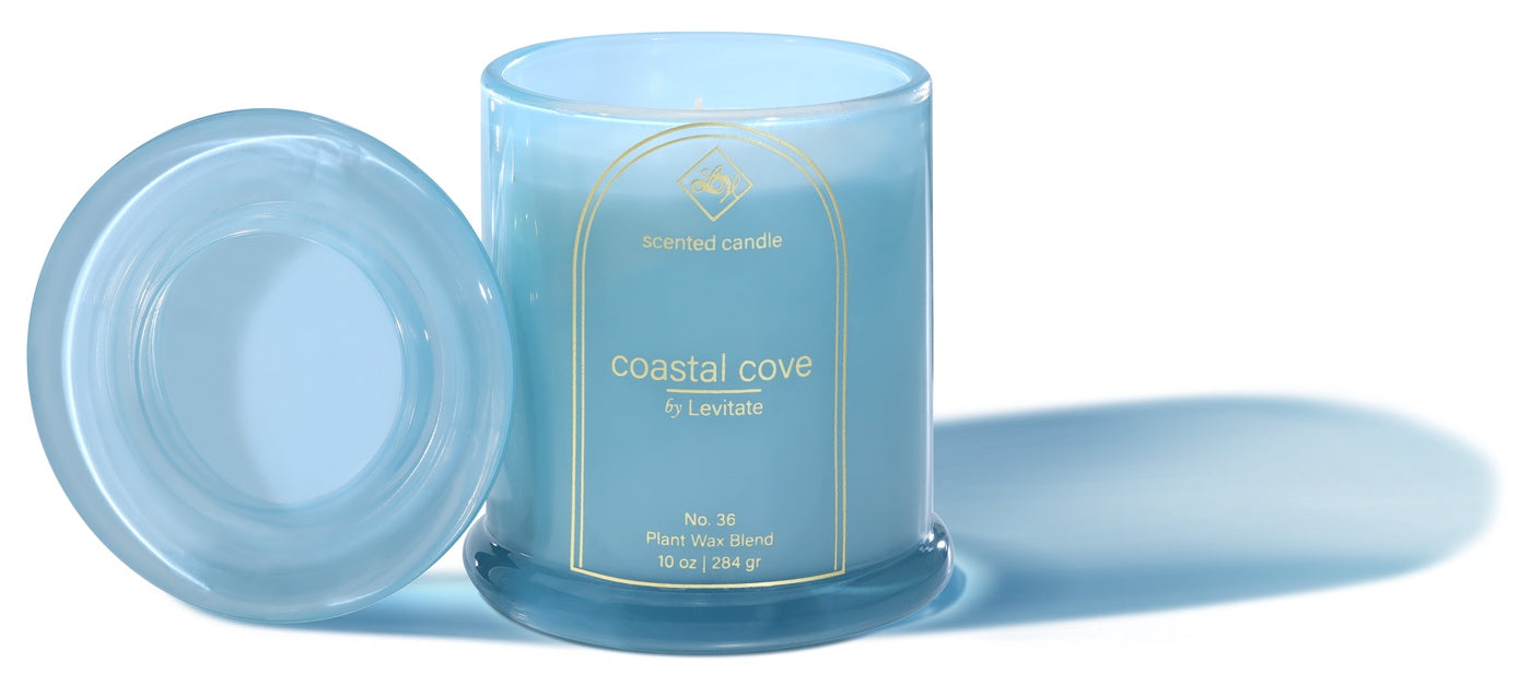  Levitate Candles Island Essence Coastal Cove - Aqua Blue - Bonton