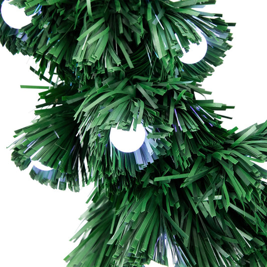 Pre-Lit Color Changing Fiber Optic Globe Lights Artificial Christmas Wreath  12-Inch