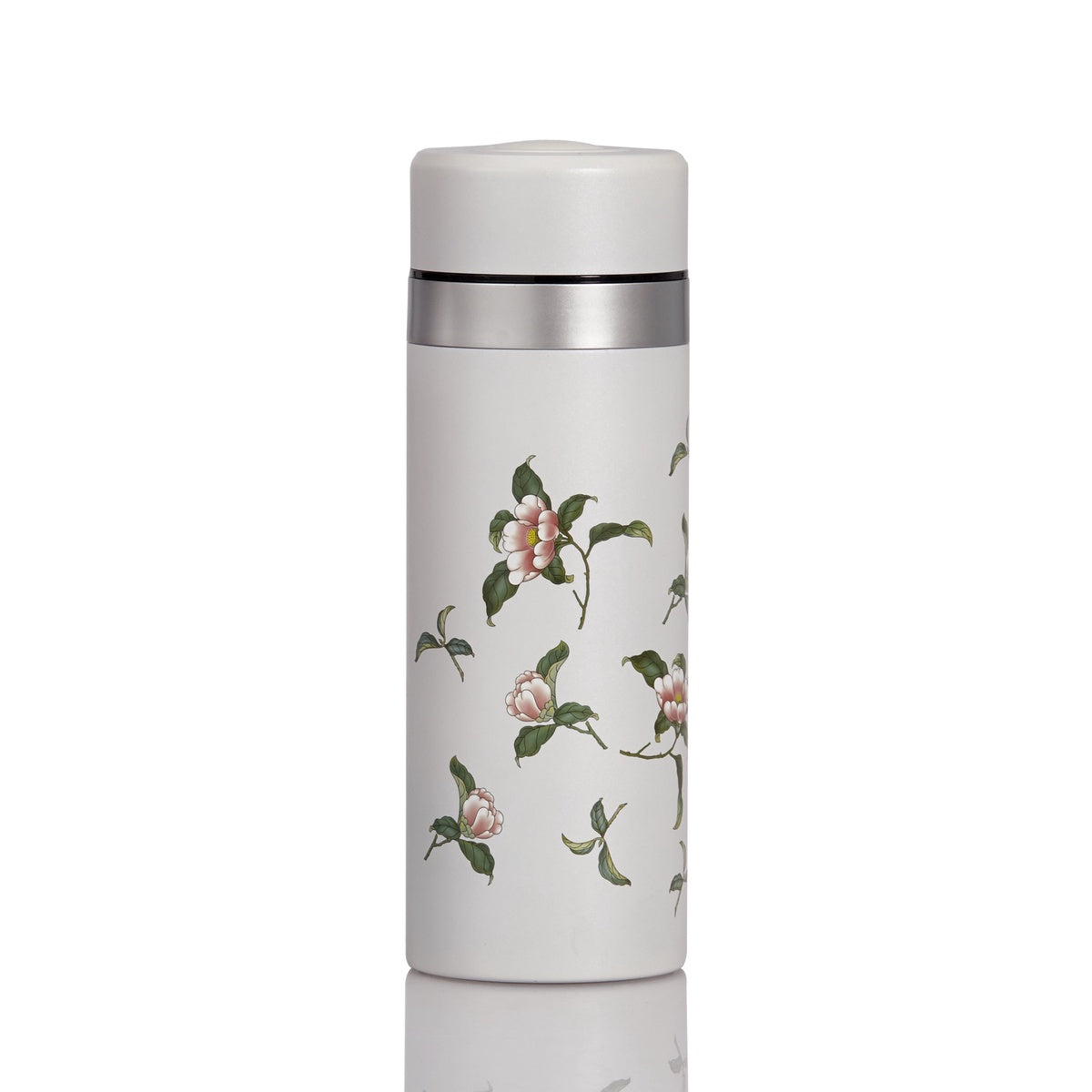  Acera The Flower Fairy Stainless Steel Travel Mug With Ceramic Core - White with Floral Decals - Bonton