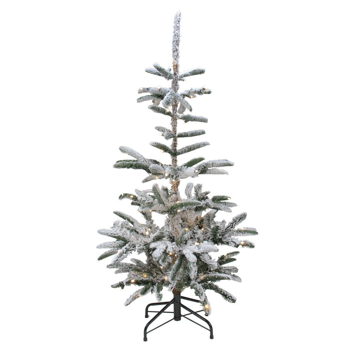  Northlight Real Touch™? Pre-Lit Slim Flocked Nordmann Fir Artificial Christmas Tree - 4.5' - Warm Clear LED Lights - Default Title - Bonton