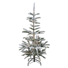 Real Touch™? Pre-Lit Slim Flocked Nordmann Fir Artificial Christmas Tree - 4.5' - Warm Clear LED Lights