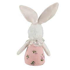 11" Pink Spring Floral Easter Bunny Figure