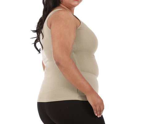 InstantFigure Curvy Plus Size Casual Scoop Neck Tank Top 168021C