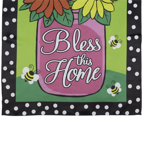Bless This Home Bouquet With Vase Outdoor House Flag 28" X 40"