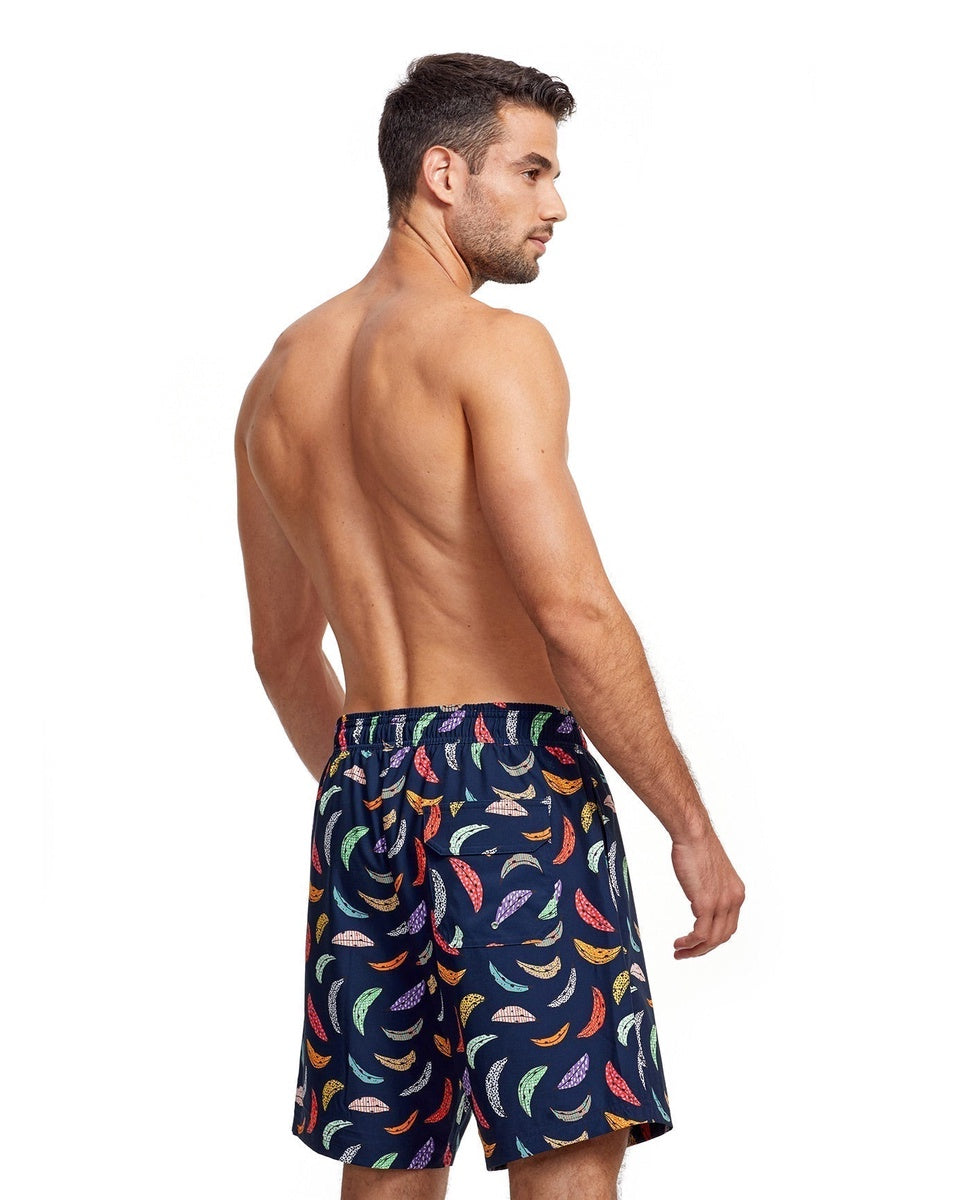  Gottex Men 7-Inch Swim Trunks - GOTTEX MEN GRAPHIC BLUE FEATHERS - Bonton