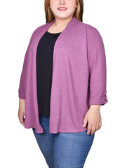 Plus Size Roll Tab Sleeve 2Fer Set