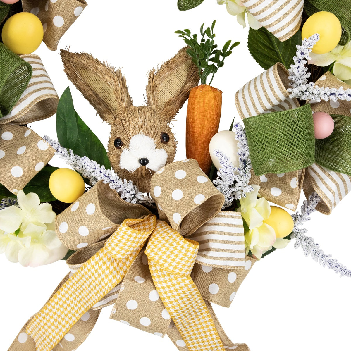  Northlight Bunny and Bows Floral Easter Wreath - 22