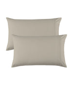 Organic Cotton 144TC Percale Pillowcases Set Beige