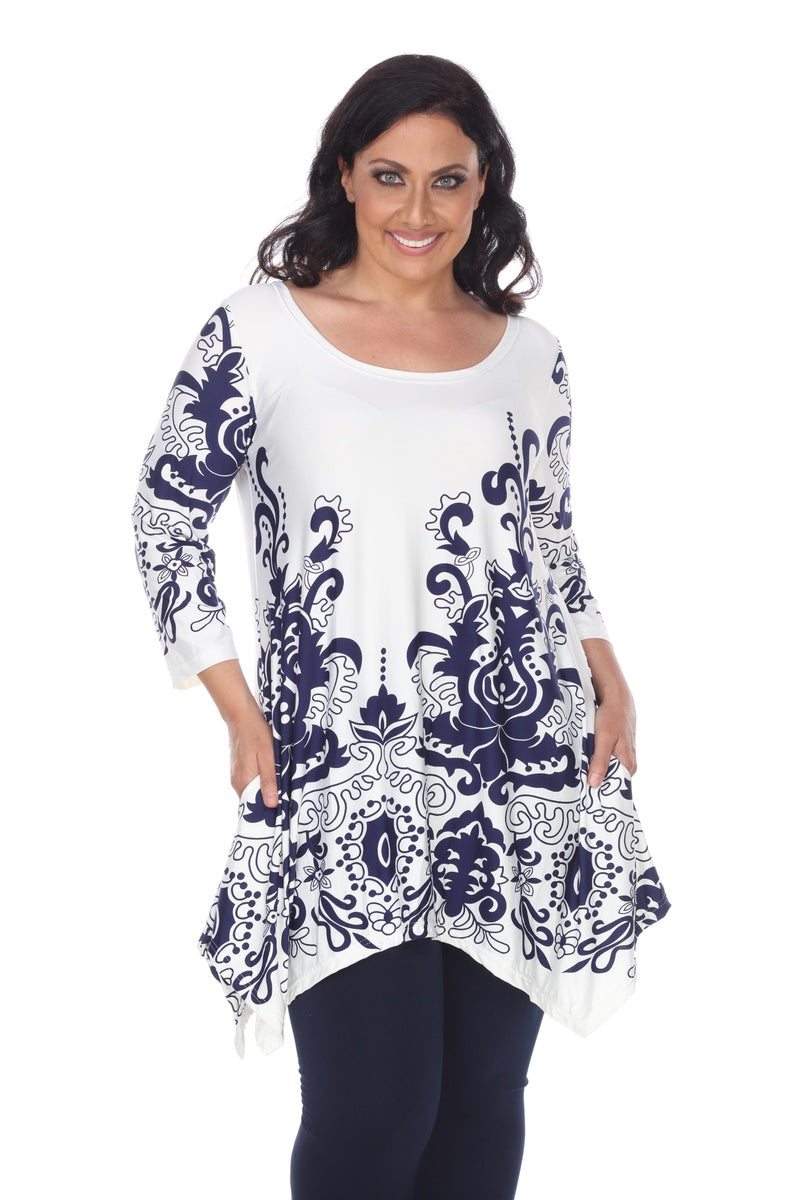  White Mark Plus Size Yanette Tunic Top - 1X - Bonton