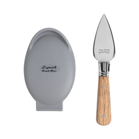 Set of Laguiole Oyster Shucking Knife and Silicone Holder