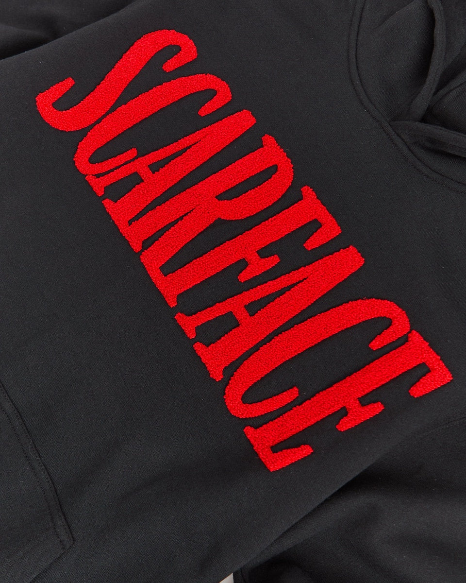  Reason Clothing Scarface Chenille Patched Hoodie - Black - BLACK - Bonton