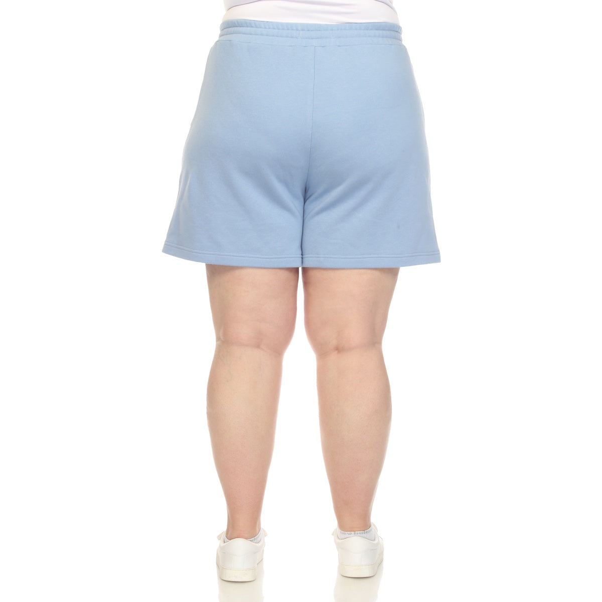  White Mark Plus Size Super Soft Drawstring Waistband Sweat Short - 1X - Bonton