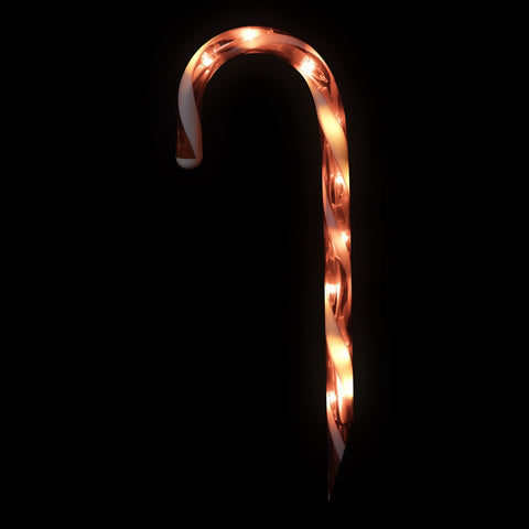 Lighted Candy Cane Outdoor Christmas Pathway Markers - 13.5' White Wire - Set of 10