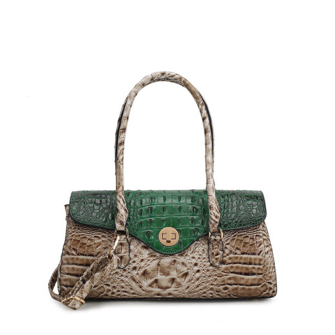 Liviana Croc-Embossed Shoulder Bag