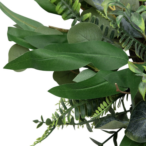 Mixed Foliage Artificial Spring Wreath  Green - 24-Inch