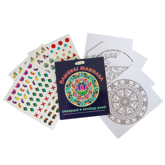 Rangoli Mandala Bundle W/ Puzzle & Coloring + Sticker Book