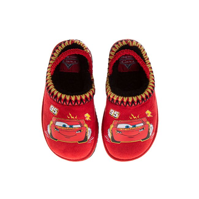  Josmo Disney Cars Snow Boys Slippers Lightning Mcqueen Boots Faux Fur Winter Mules Cozy Warm House Shoes (Toddlers) - 5-6 - Bonton