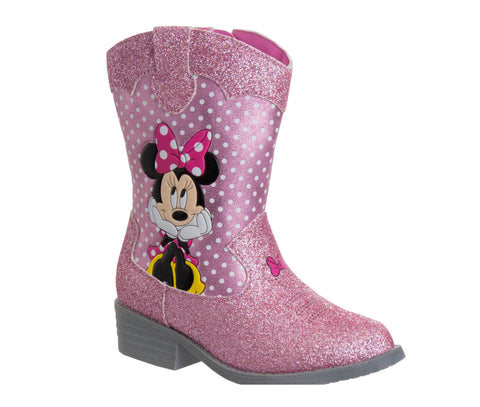 Disney Minnie Mouse Girls Cowgirl Western Boots (Toddler)