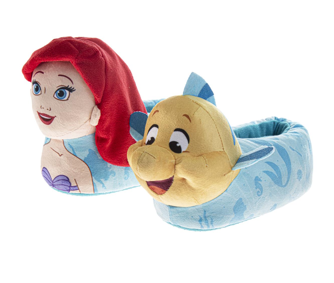  Josmo Disney Little Mermaid 3D Slippers Ariel & Flounder Warm Fluffy House Girls' Slippers (Toddler/Little Kids) - 5-6 - Bonton