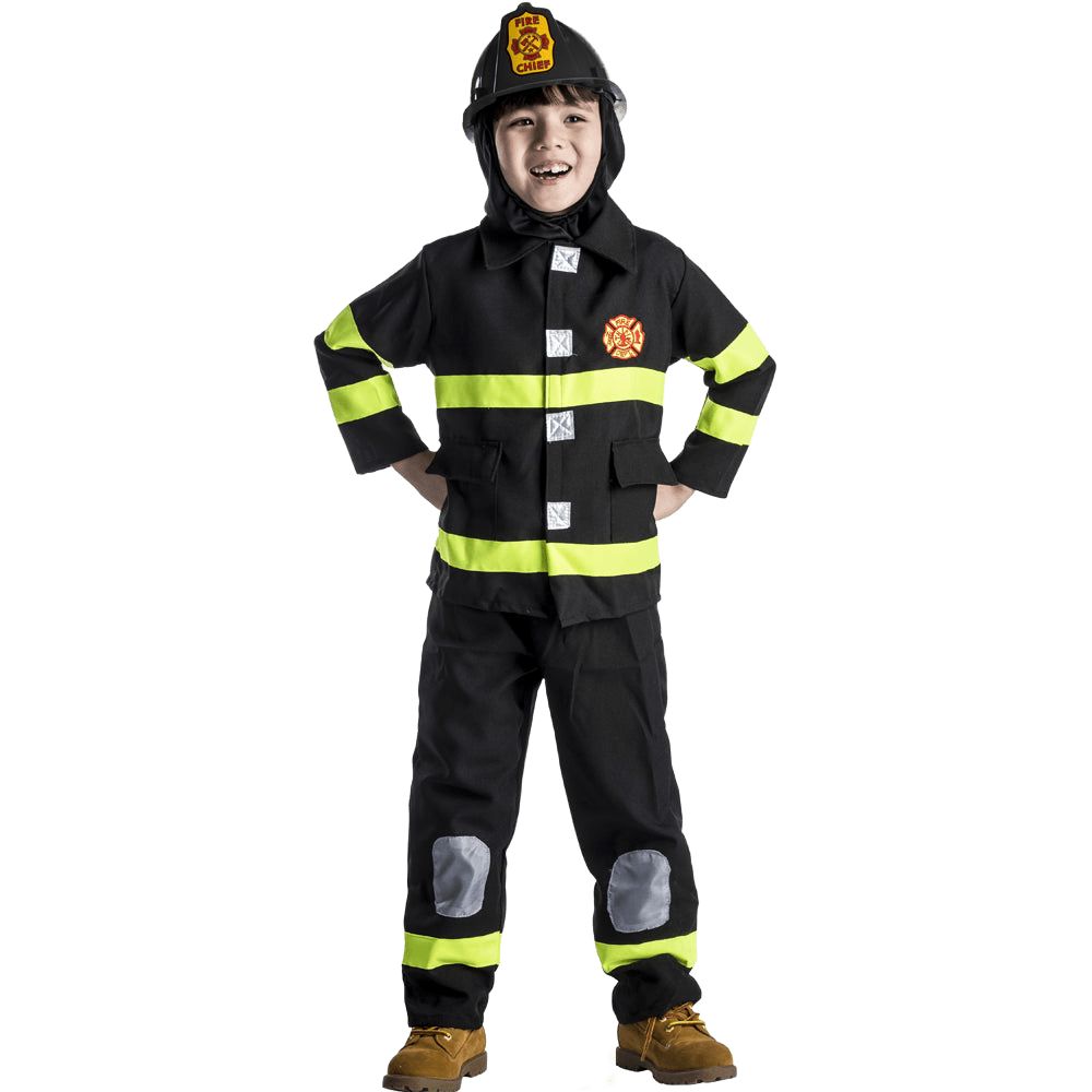  Dress Up America Fire Fighter Costume - Kids by Dress Up America - Large (12-14) - Bonton