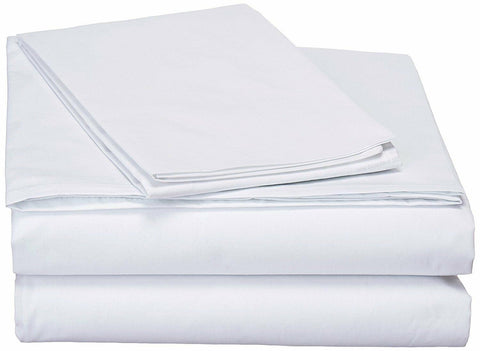 DaDa Bedding White Soft Fitted & Flat Bed Sheets w/ Pillow Cases Set (FSFS098765) - DaDa Bedding Collection
