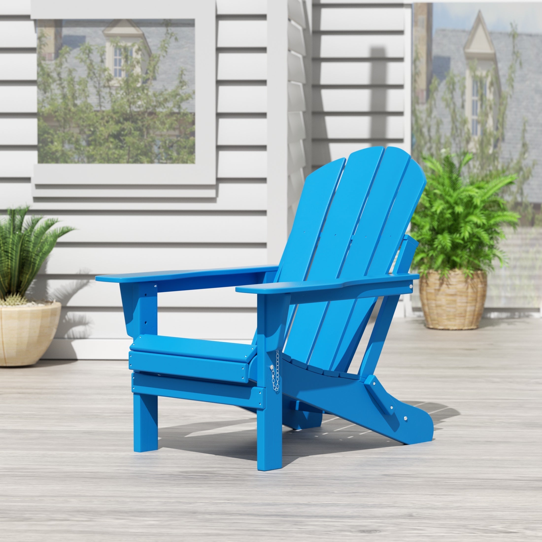  Westin Furniture Outdoor Folding Poly Adirondack Chair - Teak - Bonton