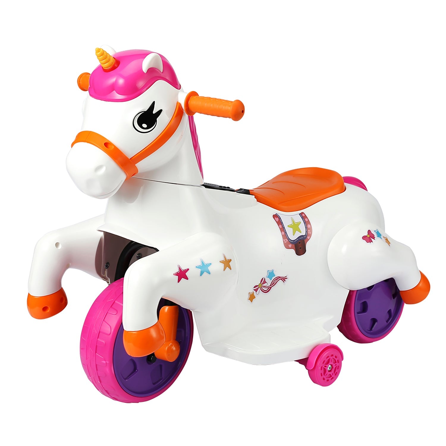  Trimate Trimate Ride on Unicorn. Easy to switch an Electric Rocking Horse. The Electric Unicorn Ride On Toy with Music, F&R and Foot Pad. 6V, 4.5A Battery Powered. Great Gift for Kids 3-6 Years Old. - Multi - Bonton