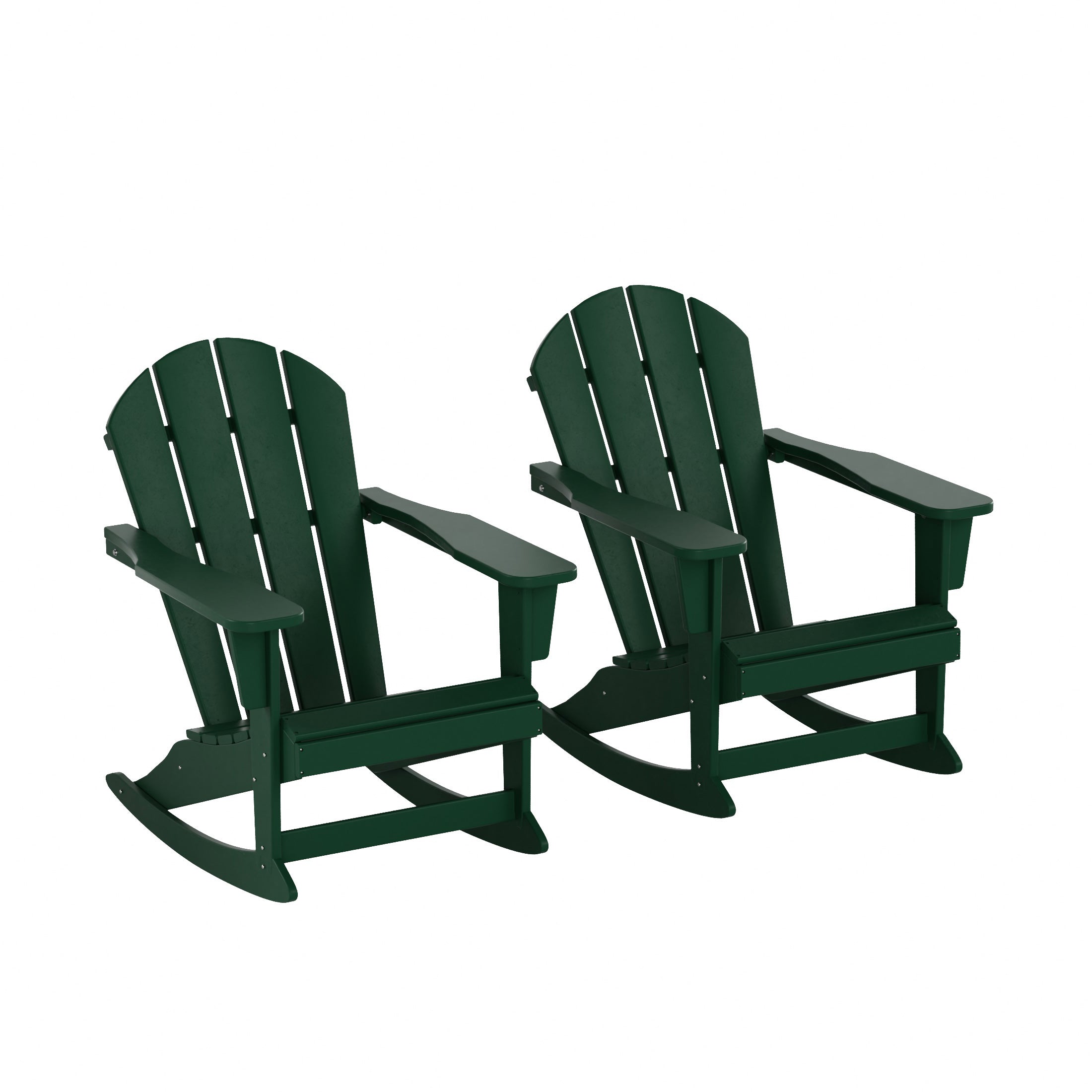  Westin Furniture Outdoor Patio Porch Rocking Adirondack Chair, Set of 2 - Black - Bonton