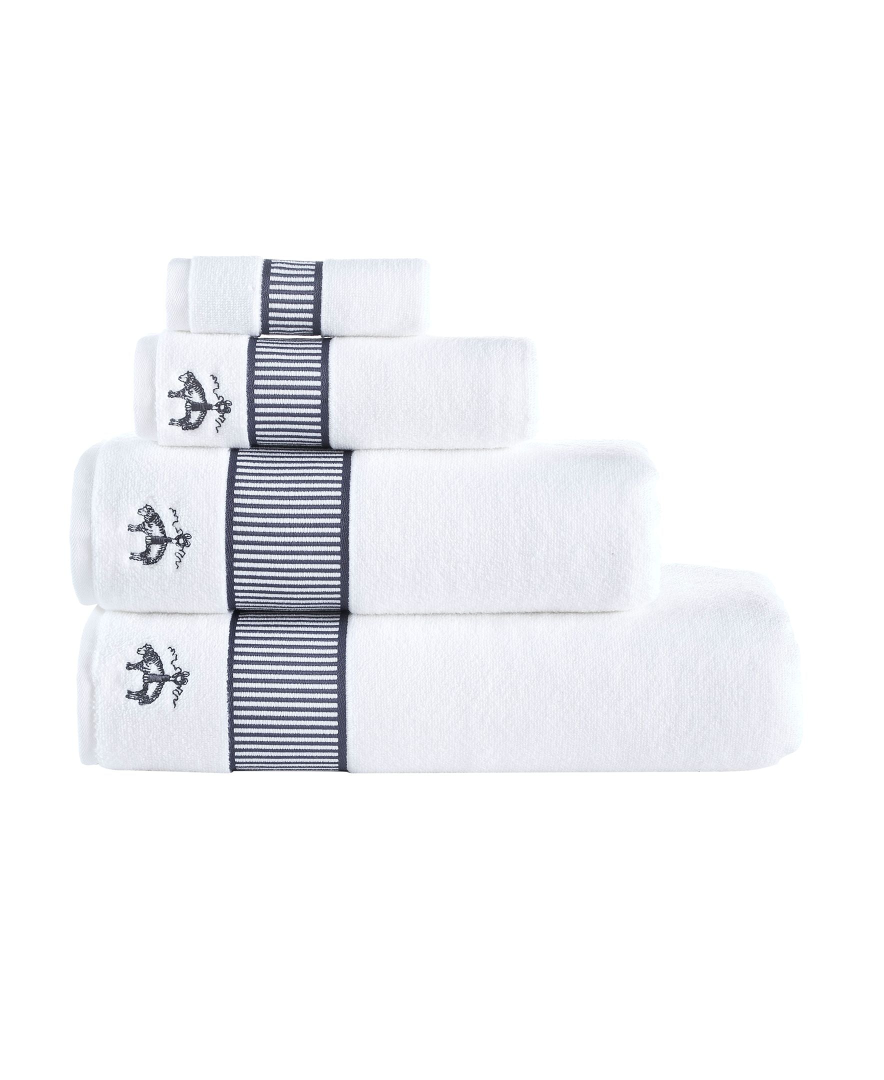  Brooks Brothers Fancy Border 6 Piece Towel Set - Anthracite - Bonton