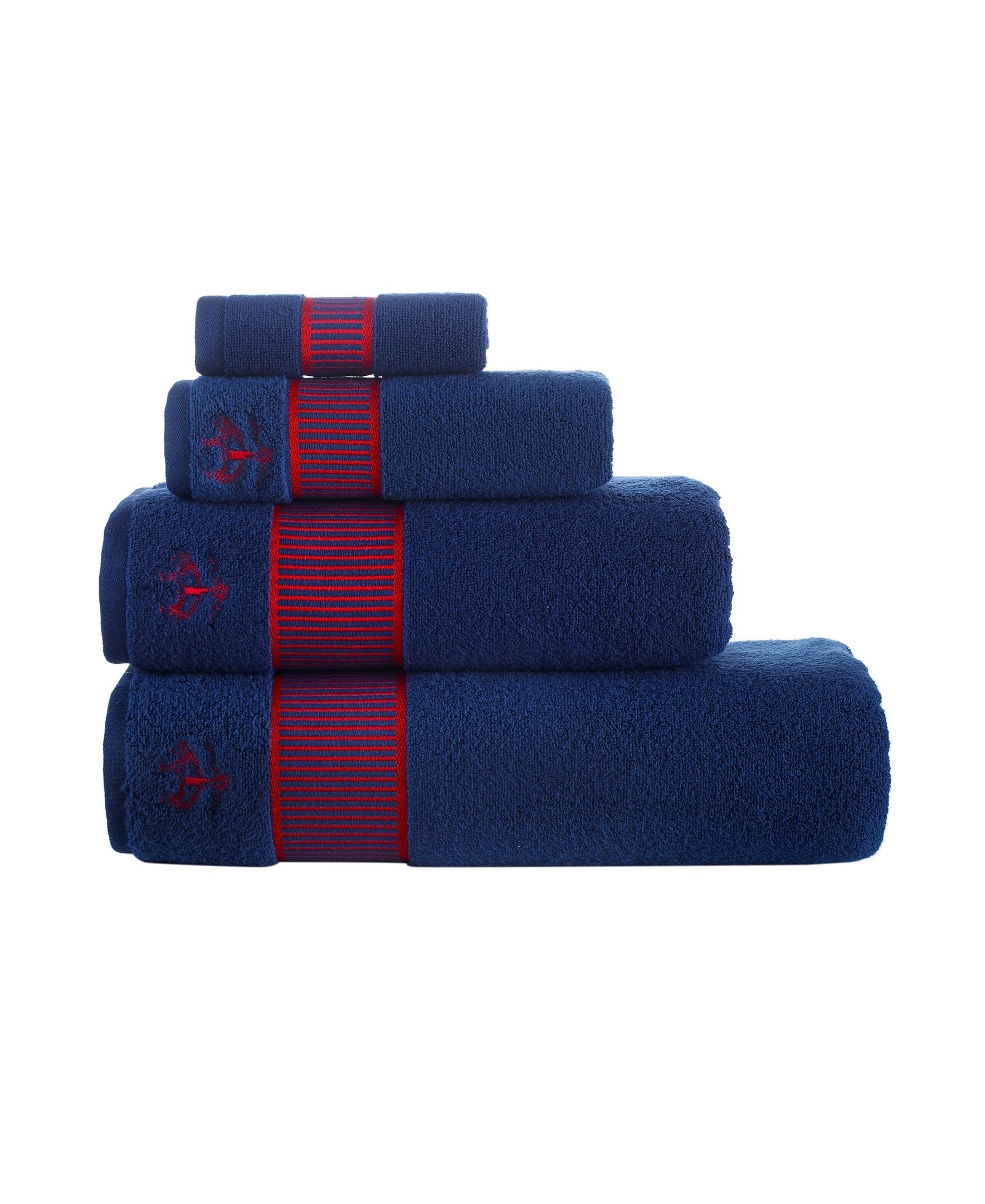  Brooks Brothers Fancy Border 2 Piece Wash Towels Set - Anthracite - Bonton