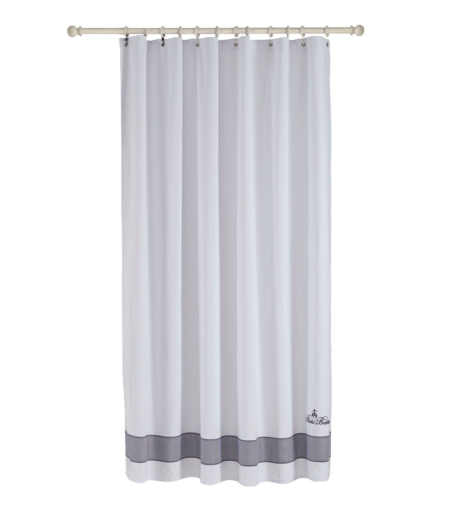  Brooks Brothers Fancy Border Shower Curtains - Navy - Bonton