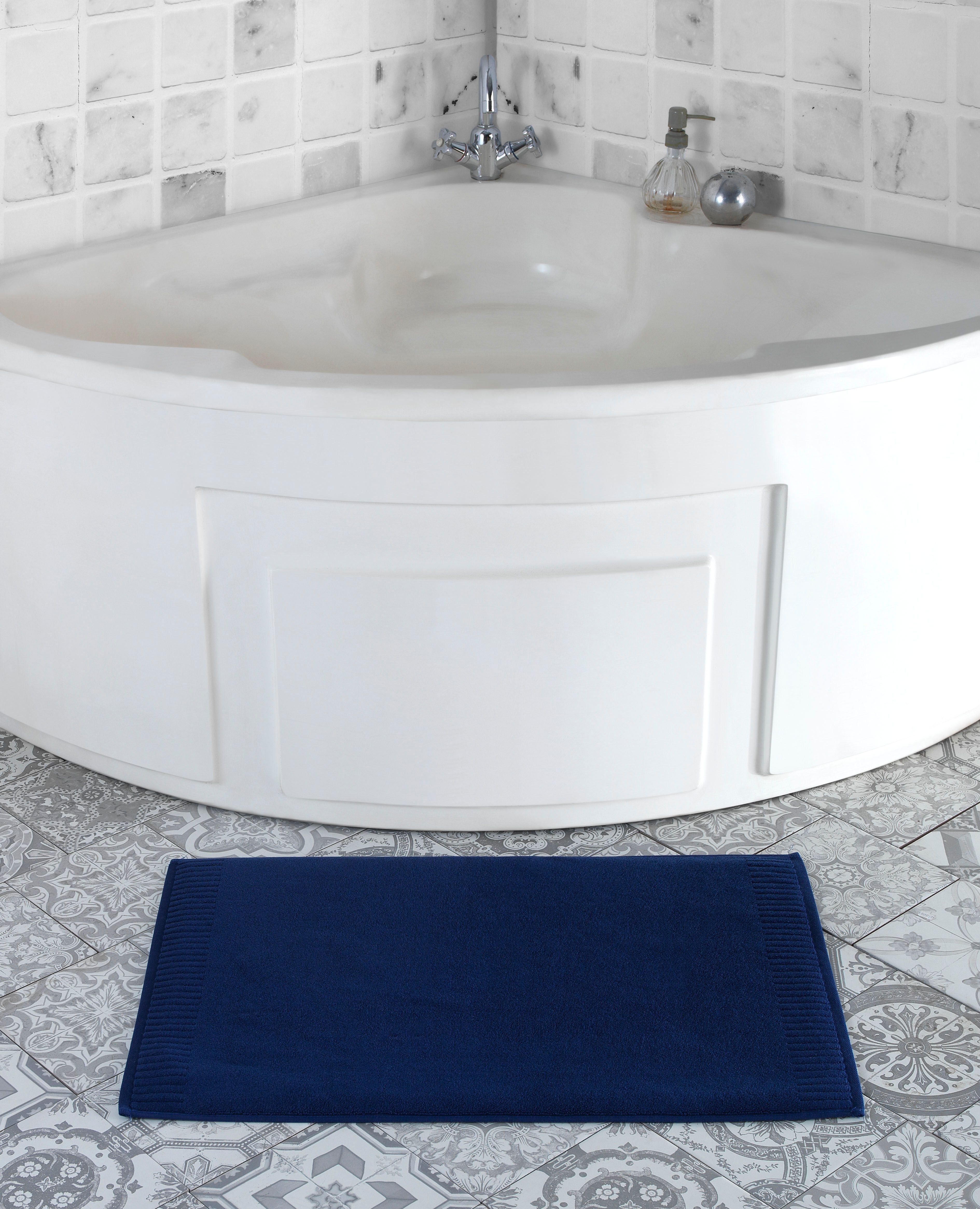  Brooks Brothers Fancy Border Bath Mat - Navy - Bonton