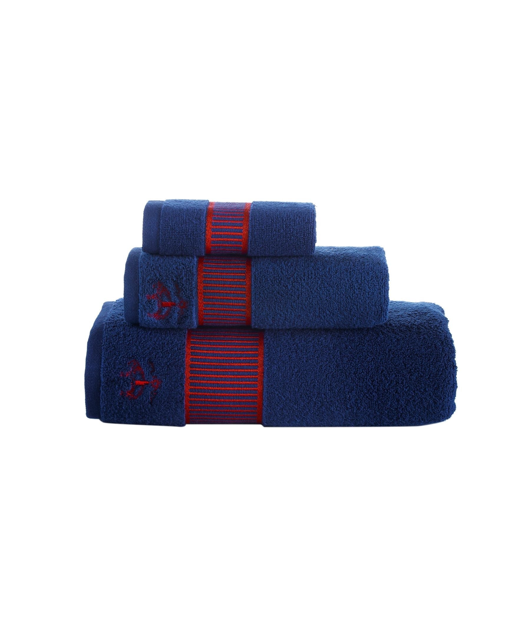  Brooks Brothers Fancy Border 3 Piece Towel Set - Anthracite - Bonton