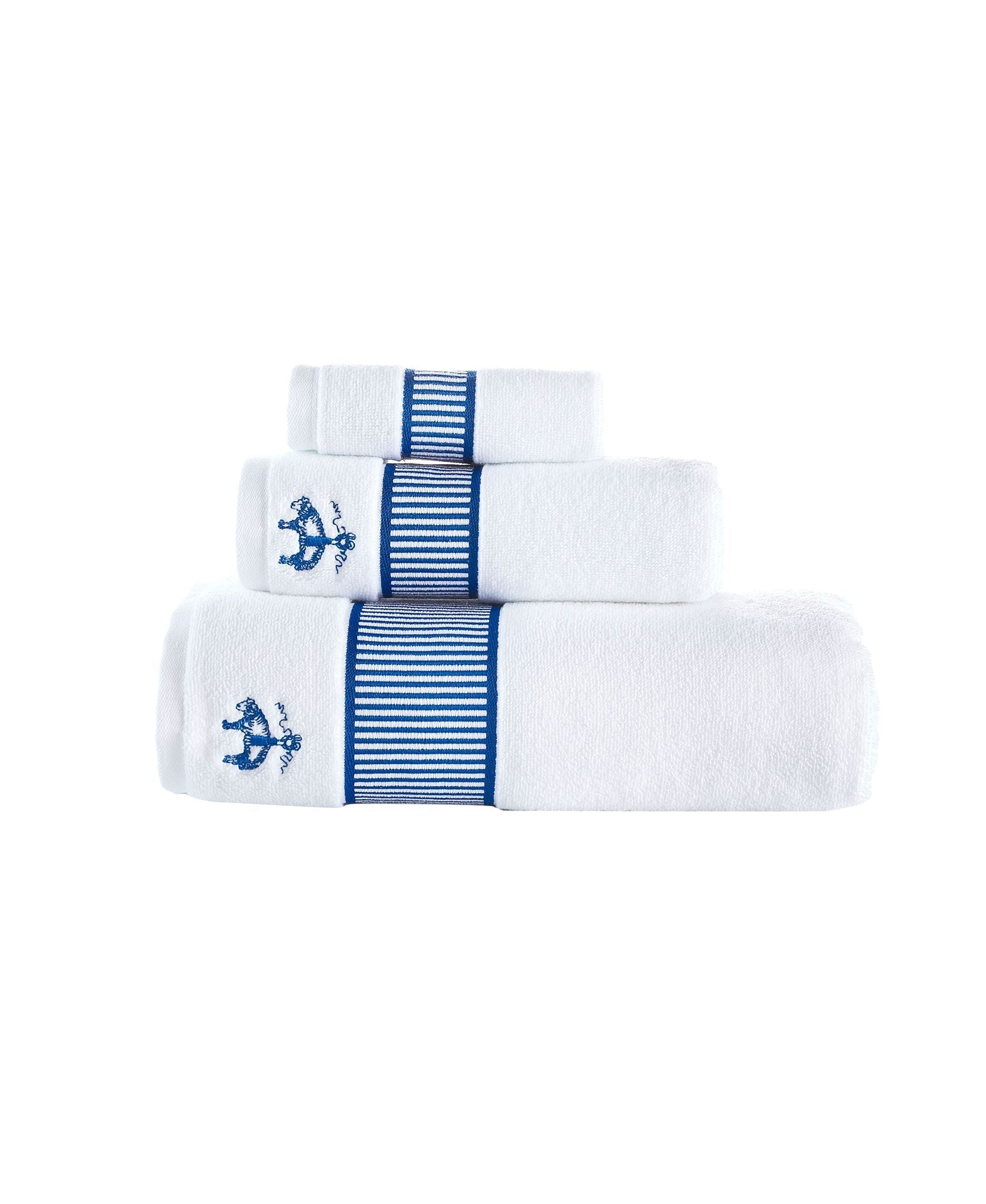  Brooks Brothers Fancy Border 3 Piece Towel Set - Silver - Bonton