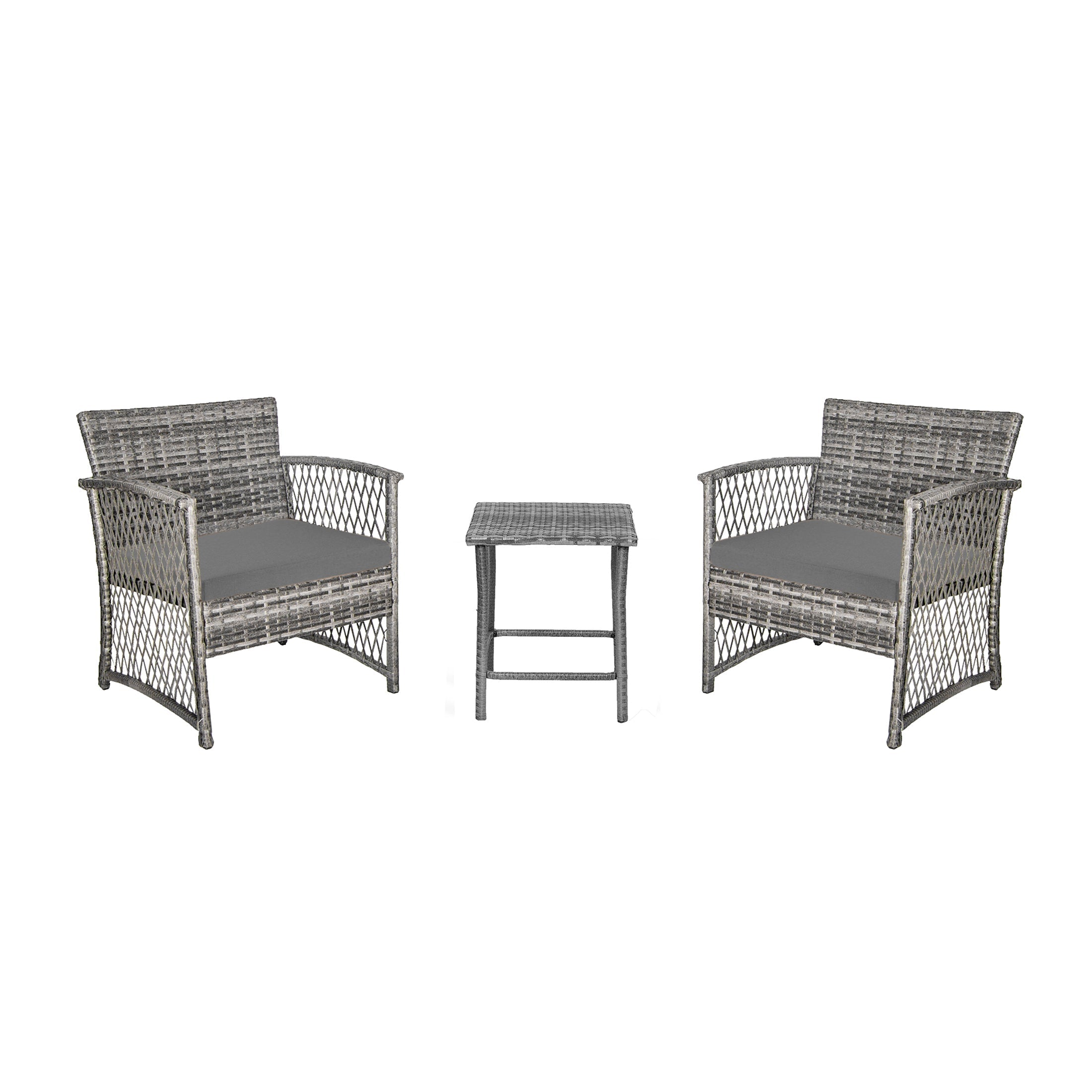  Westin Furniture 3-Piece Outdoor Patio Seating Conversation Set - Coffee/Beige - Bonton