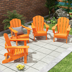 Outdoor Patio Folding Adirondack Chair, Set of 4