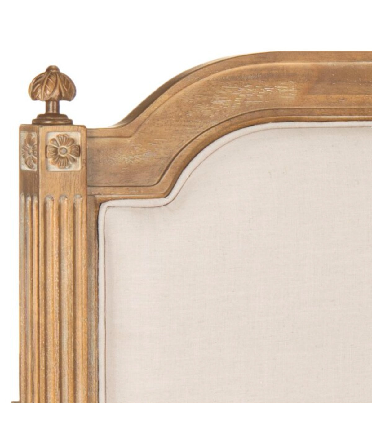  Safavieh Vintage Linen Headboard Beige & Rustic Oak - Beige & Rustic Oak - Bonton